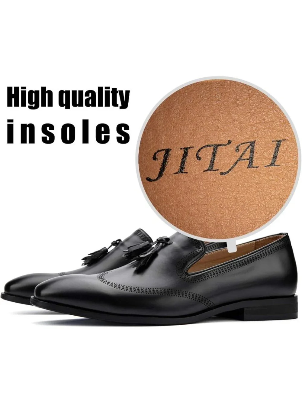 Men's Black Pu Leather Tassel Slip On Loafers Formal Events Dress Shoes